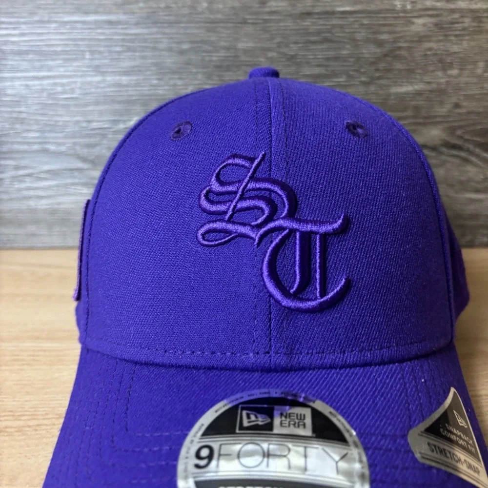 New Era Hat Cap Snap Back Trucker Purple Ski Skiing Embroidered Mens